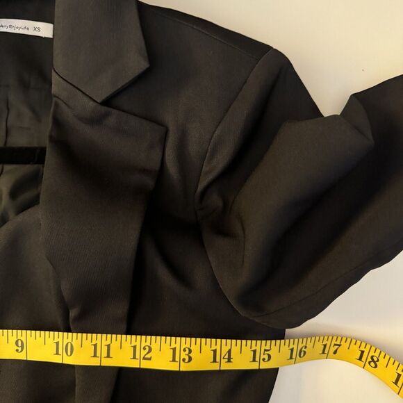 AEL Vintage Embellished Blazer Dress XS Black A-Line Notched Collar Cocktail - Picture 13 of 15